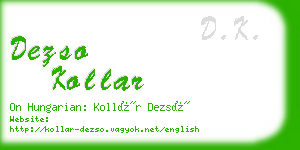 dezso kollar business card